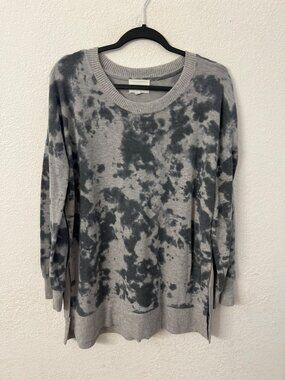 Olive + Oak Womens Gray & Black Tie-Dye Pullover Sweater size XL